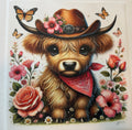 Cow with flowers and Butterflies
