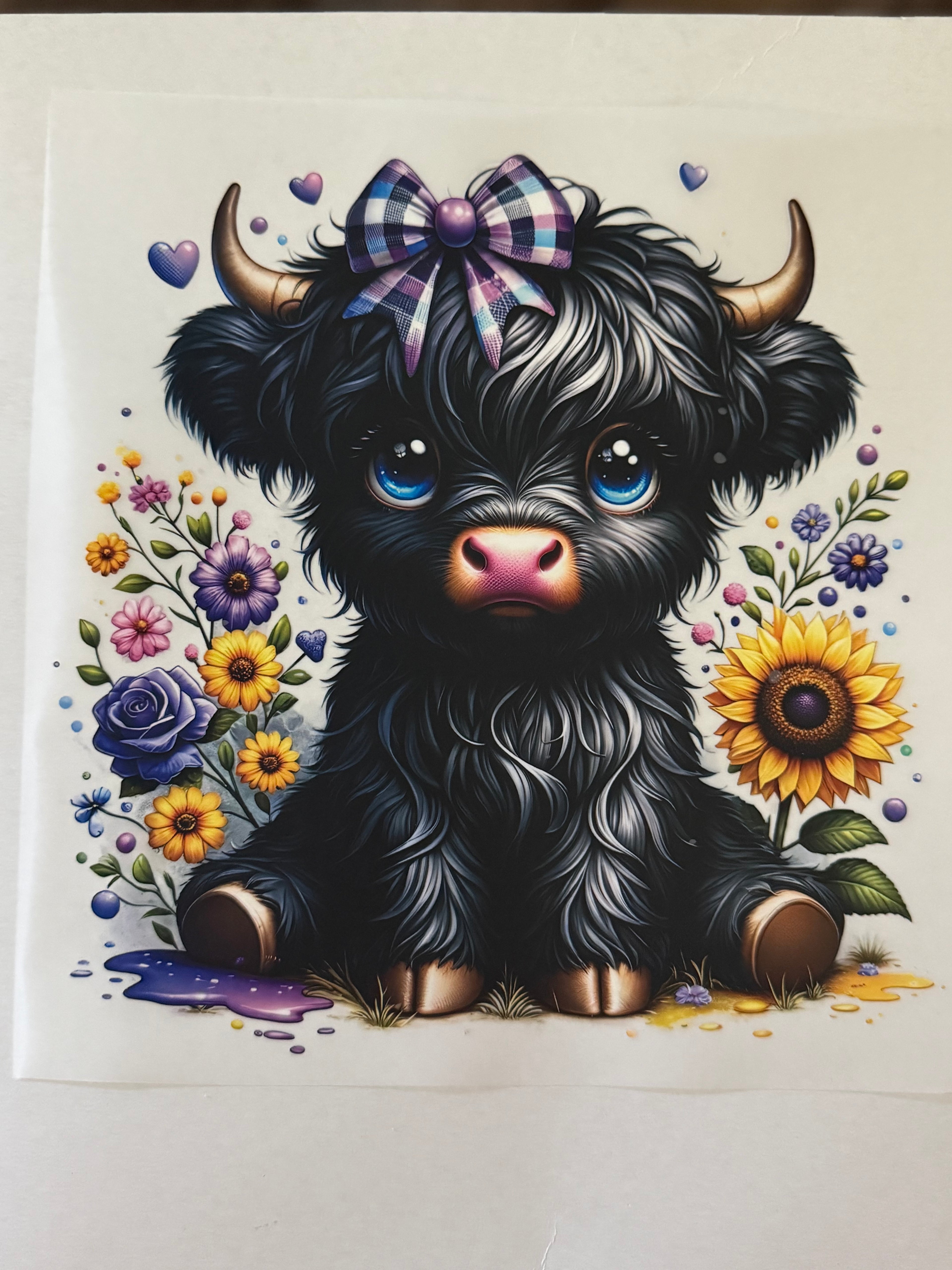 Cow with Bow and Flowers Heat Transfer