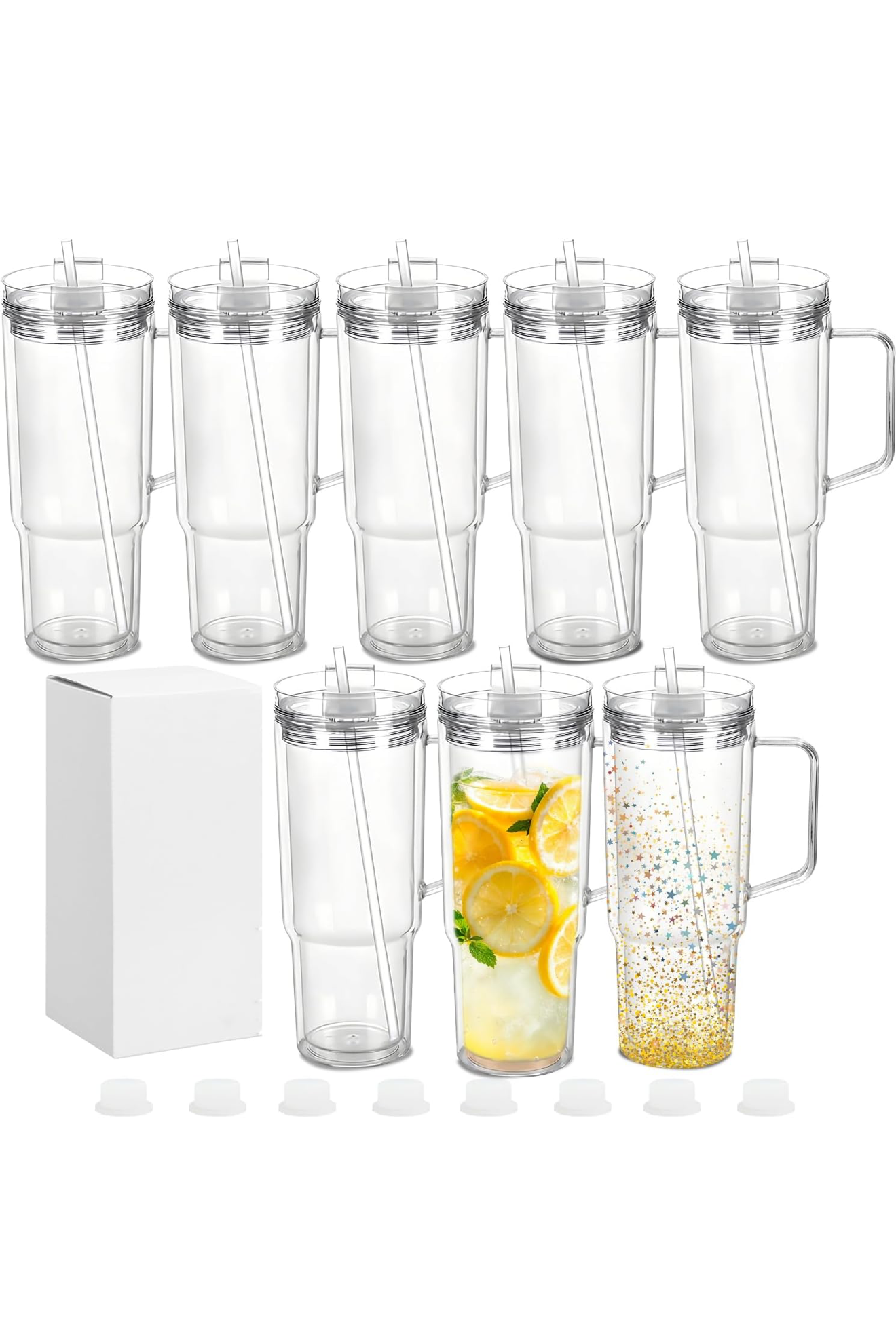 40oz Acrylic Snowglobe Tumblers with Handle