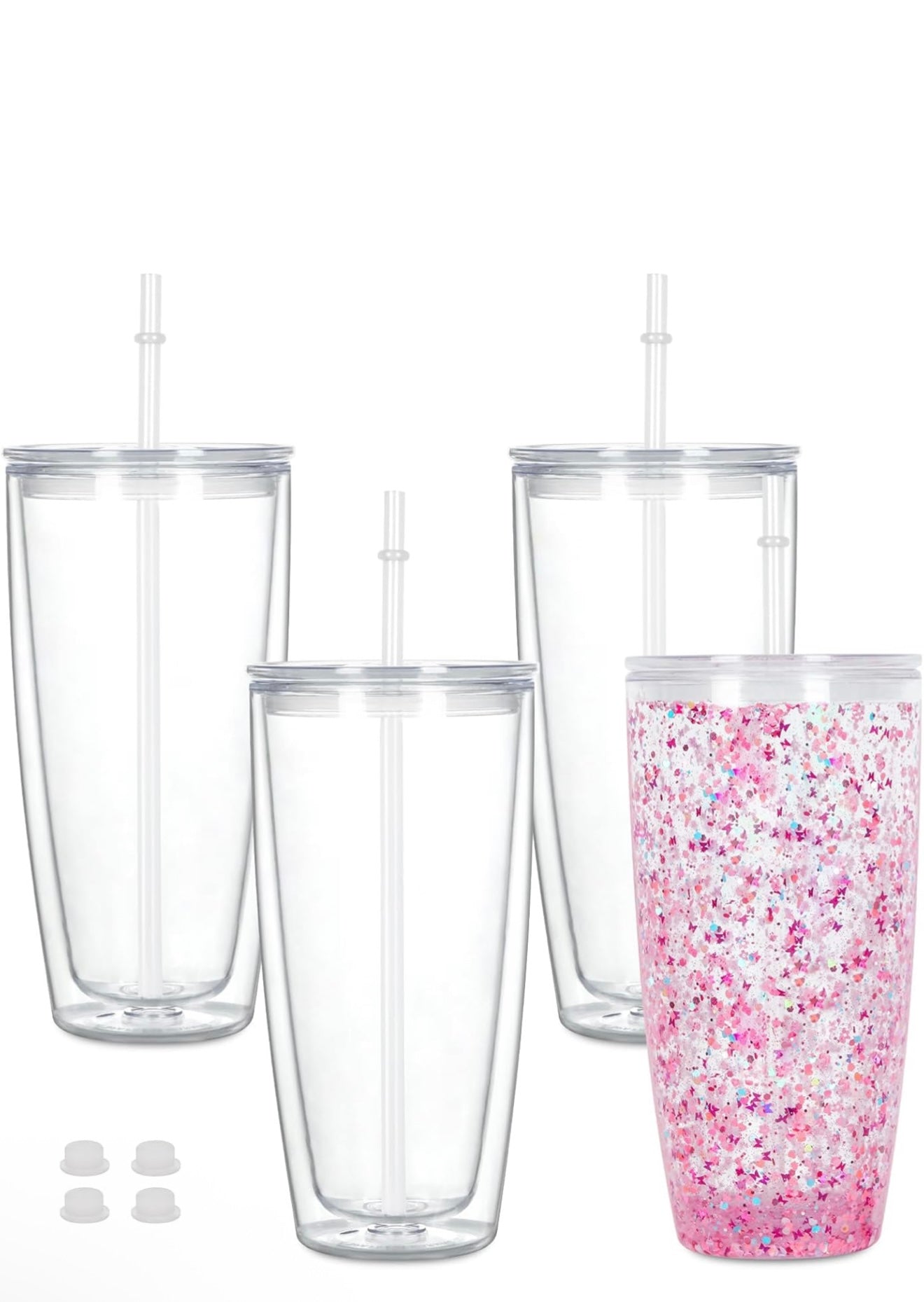 24 Ounce Acrylic Snow-globe Tumbler
