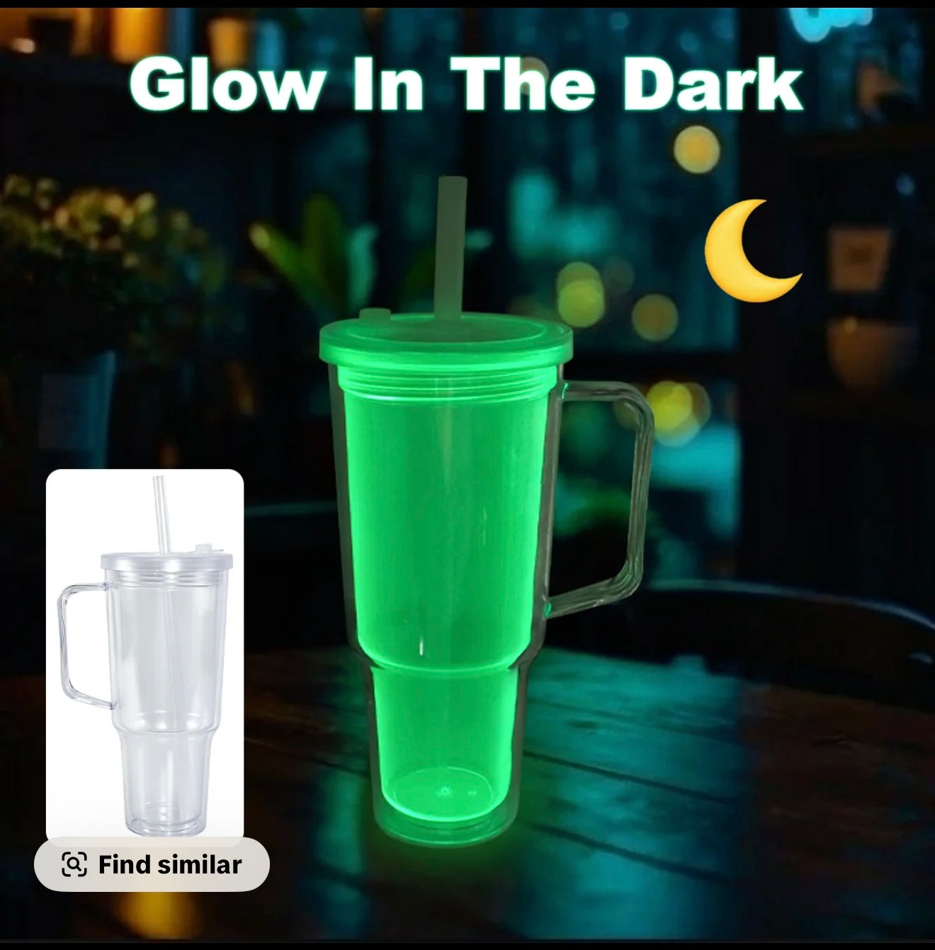 30 ounce Glow in the Dark Acrylic Snow Globe